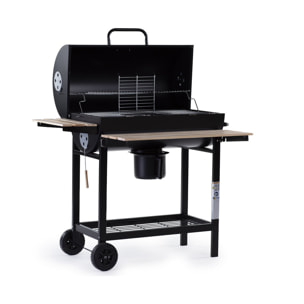 Barbecue XXL charbon de bois "King" - 95 x 63 x 105 cm - Noir