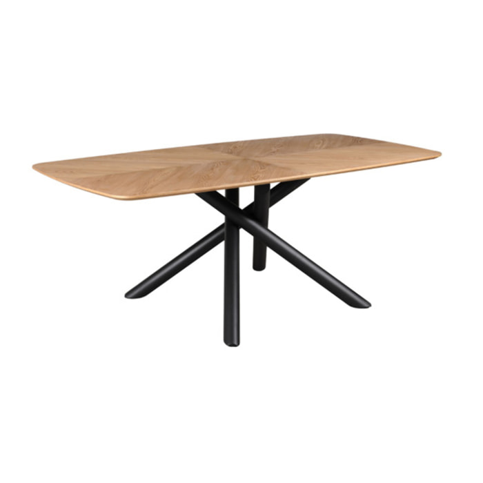 Table L. 200 cm en bois de frêne stratifié et pieds en métal - AGOSTA