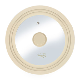 Couvercle multi-taille de 22 cm à 26 cm en verre trempé et silicone