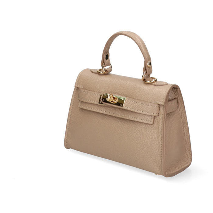Borsa a mano da donna Made in Italy - Modello Floralie Elite - 100% pelle - 21.0 x 14.0 x 7.0 cm