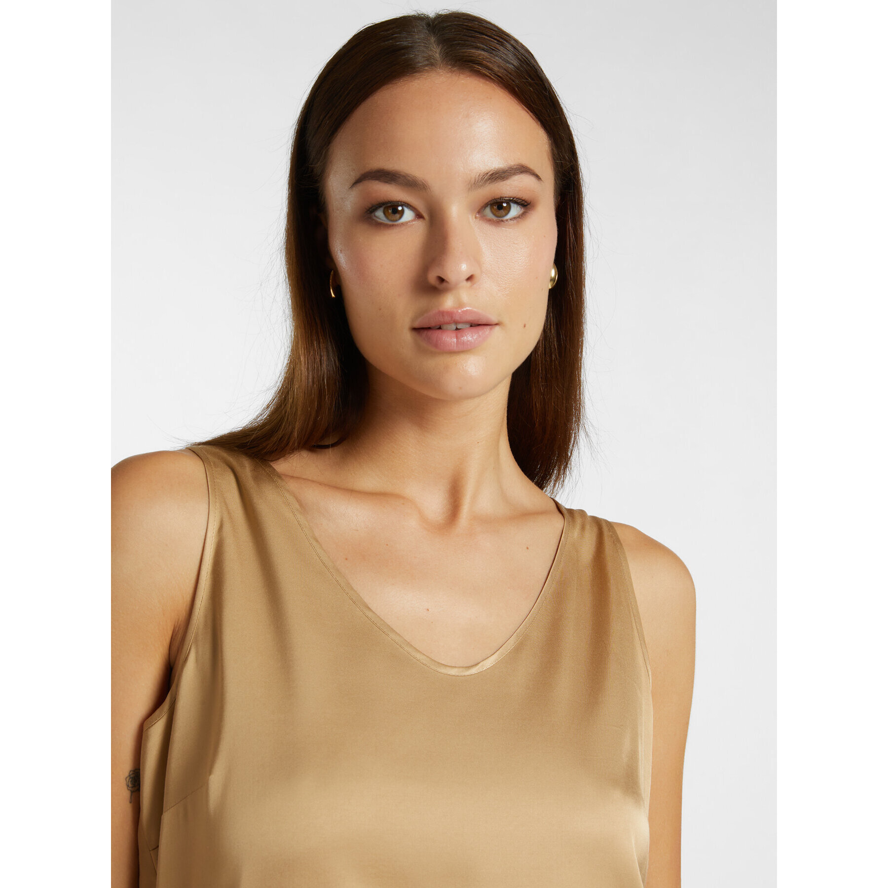 Elena Mirò - Top in raso stretch - Beige