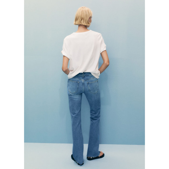 Jeans flare tiro medio Fiona - azul medio