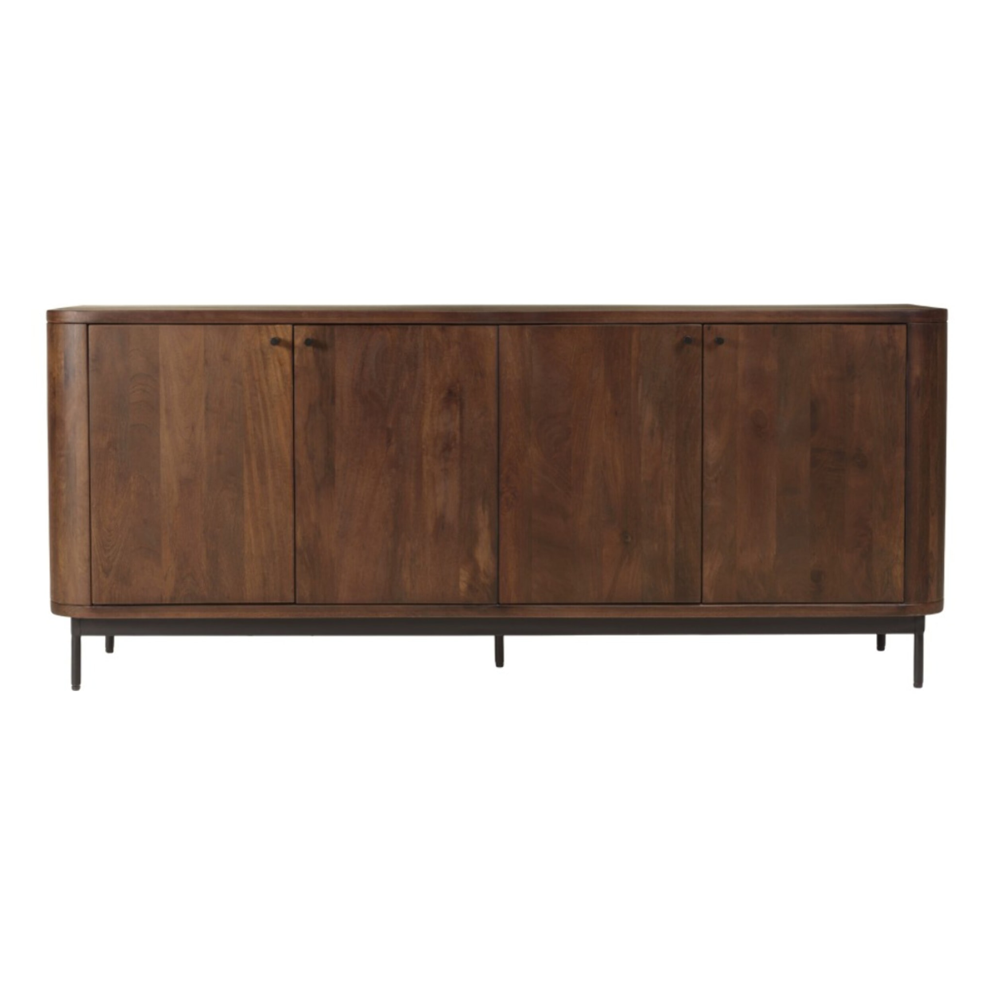 ALIX - Buffet design bois foncé et métal noir 4 portes ALIX