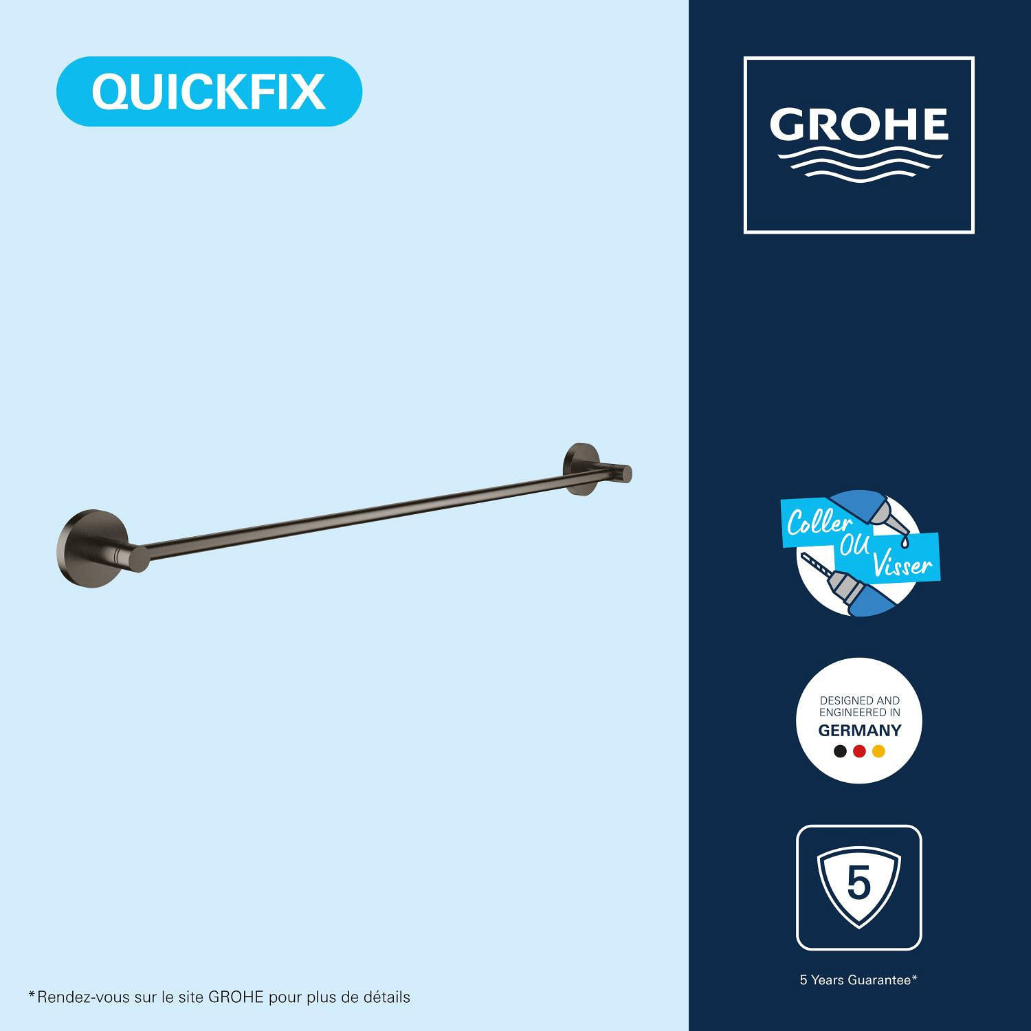 Barre porte-serviettes - Hard Graphite brossé