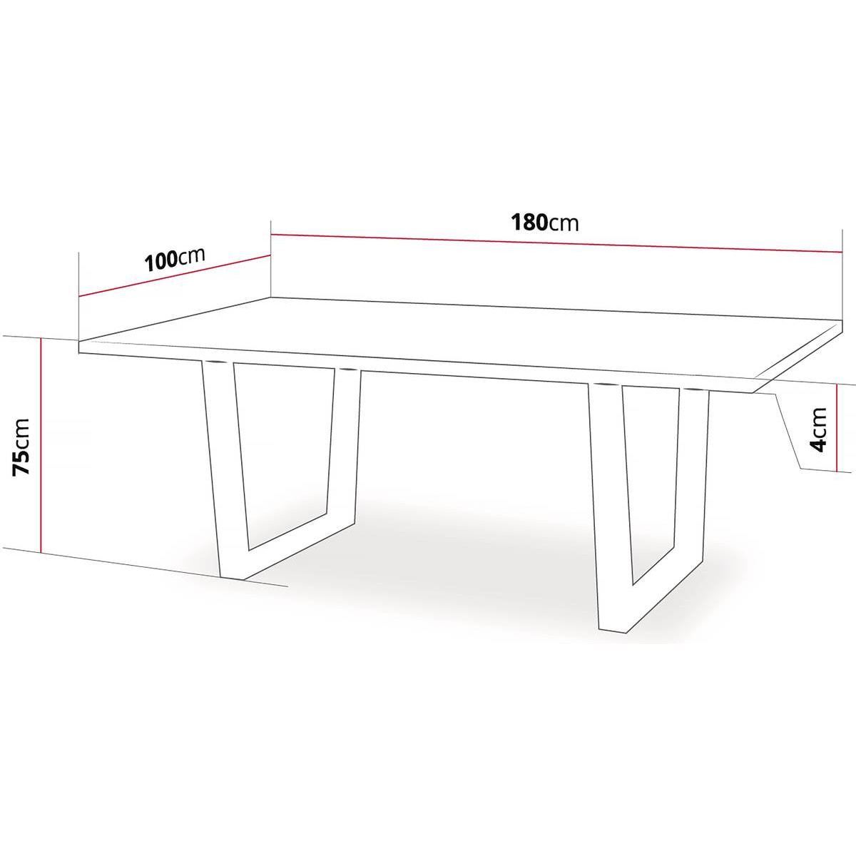 Table repas "Hollywood" - 200 x 100 x 76 cm - couleur: Chêne / Noir