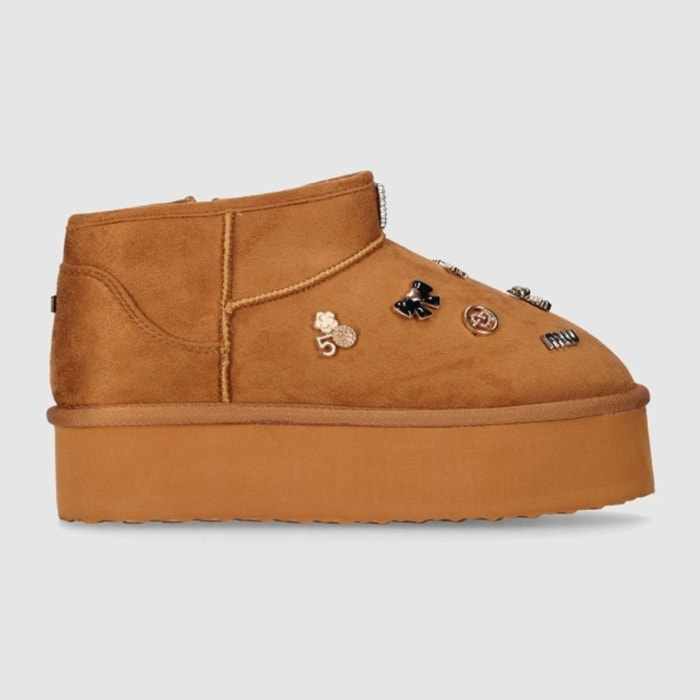 Botines de Tejido - Cuero - Tacón: 3 cm