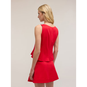 Motivi - Top peplo in cotone - Rosso