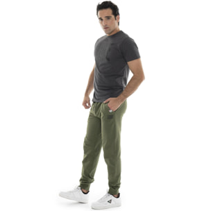 Pantalón de deporte de invierno para hombre con pequeño logo "Basic" en el puño