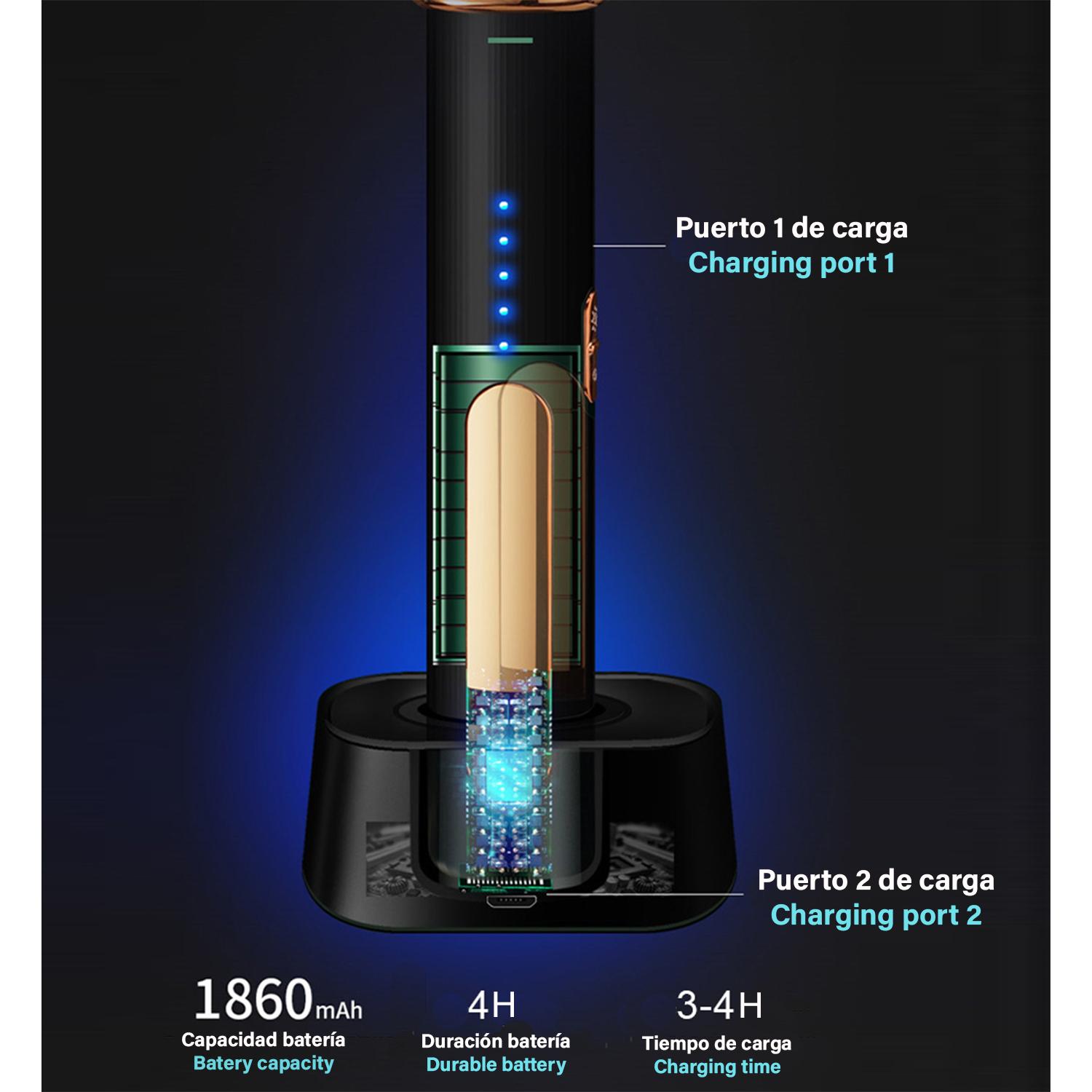 Raqueta eléctrica inteligente mata mosquitos. Batería de litio incorporada. Luz de 360-400 NM. Efectivo contra moscas, mosquitos y polillas.