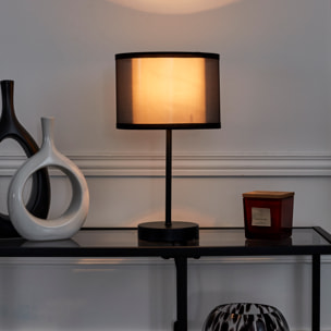 Lampe de Table - HOME DECO FACTORY - Double Abatjour - Noir