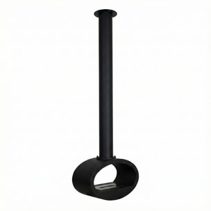 Nerone - Camino a Bioetanolo da Soffitto Sospeso Bifacciale 65x220x40 cm con Bruciatore 2,2 Litri Nero