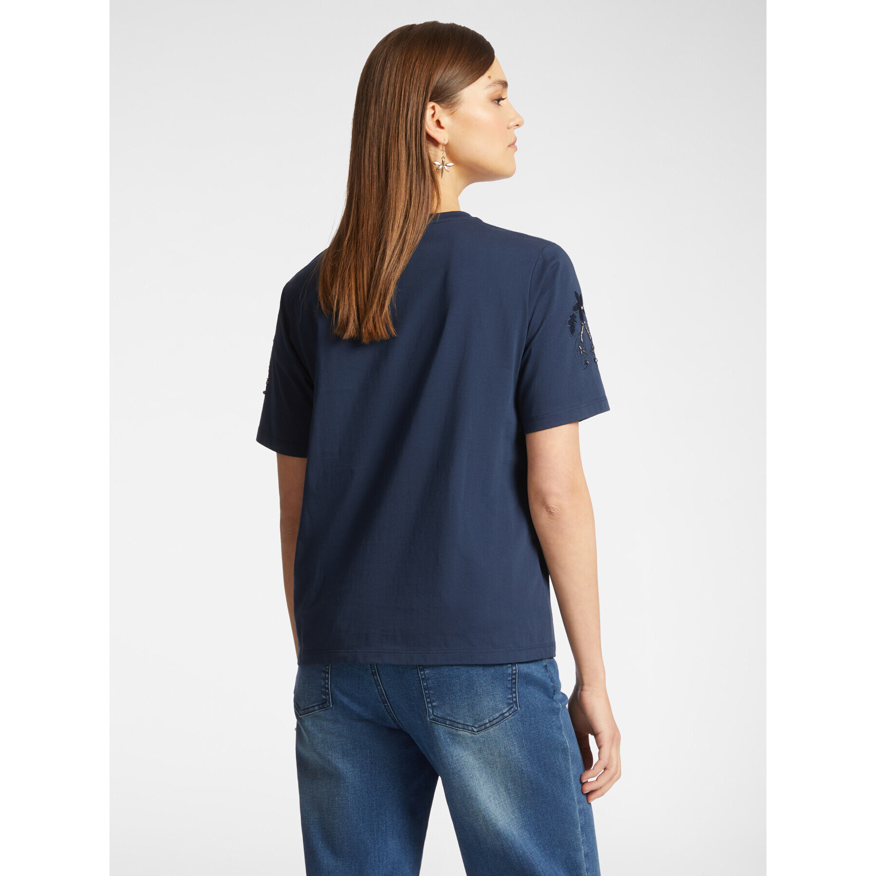 Elena Mirò - Camiseta bordada - Azul