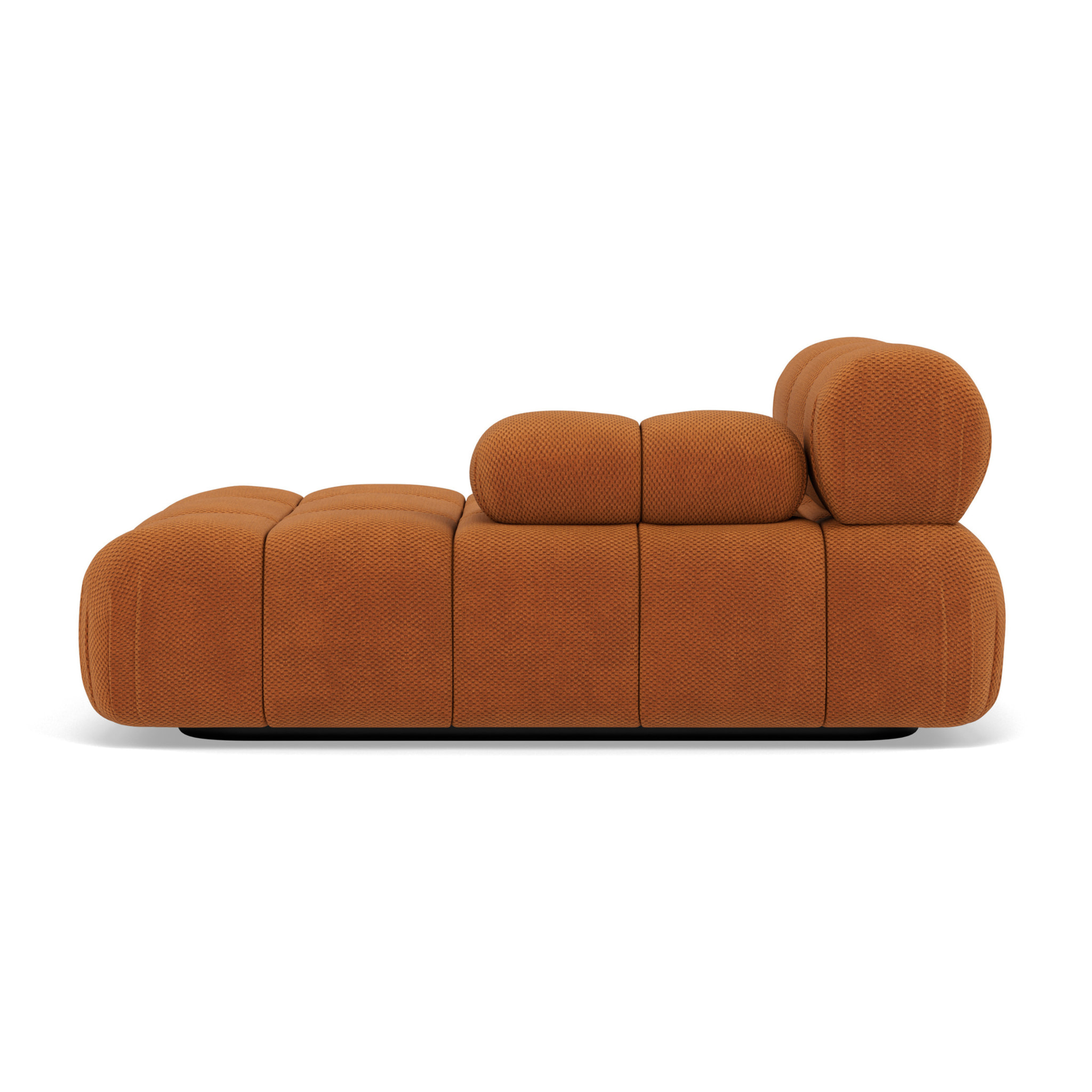Ruby - module d'assise méridienne droite en velours texturé - Terracotta