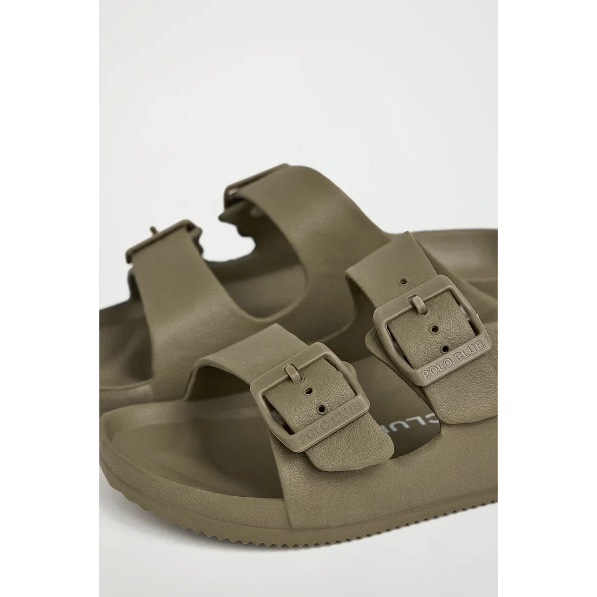 Chancla bio unisex caqui con doble hebilla Polo Club
