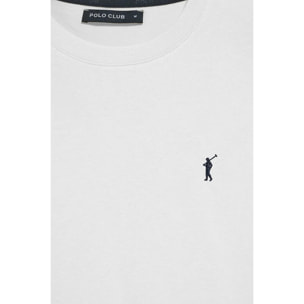 Camiseta blanca con cuello redondo y bordado Rigby Go