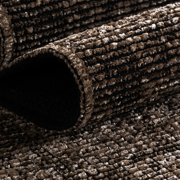 MIRA - Tapis de salon marron au design abstrait