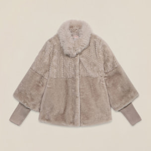 Oltre - Chaqueta en tejido peludo de doble elaboración - Gris