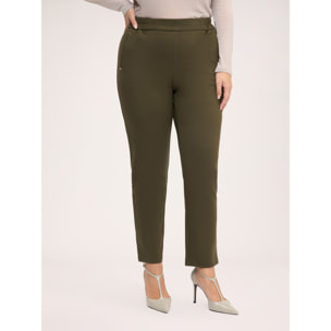 Fiorella Rubino - Pantaloni Joggers in Punto Milano - Verde militare
