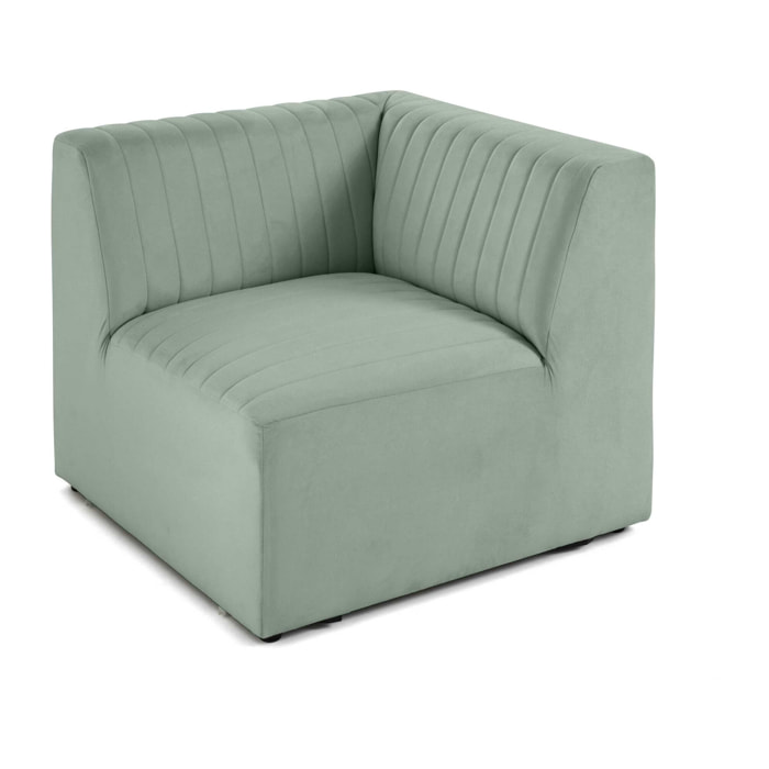 Nova - module d'assise d'angle réversible - en velours - Bleu