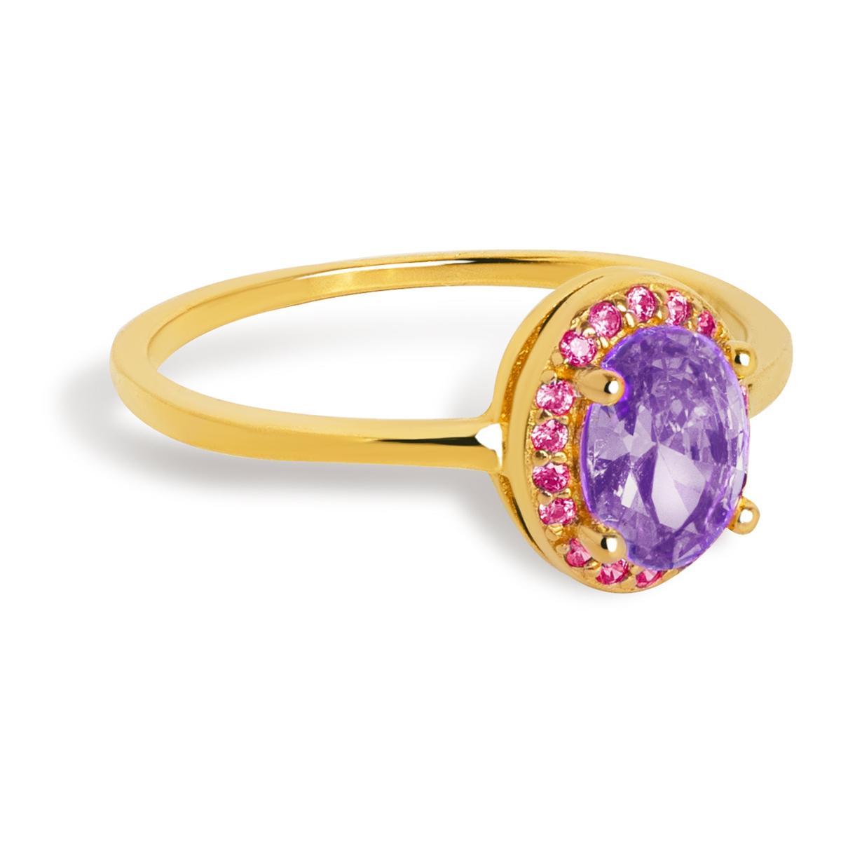 Anillo Grape Colors Plata Baño Oro