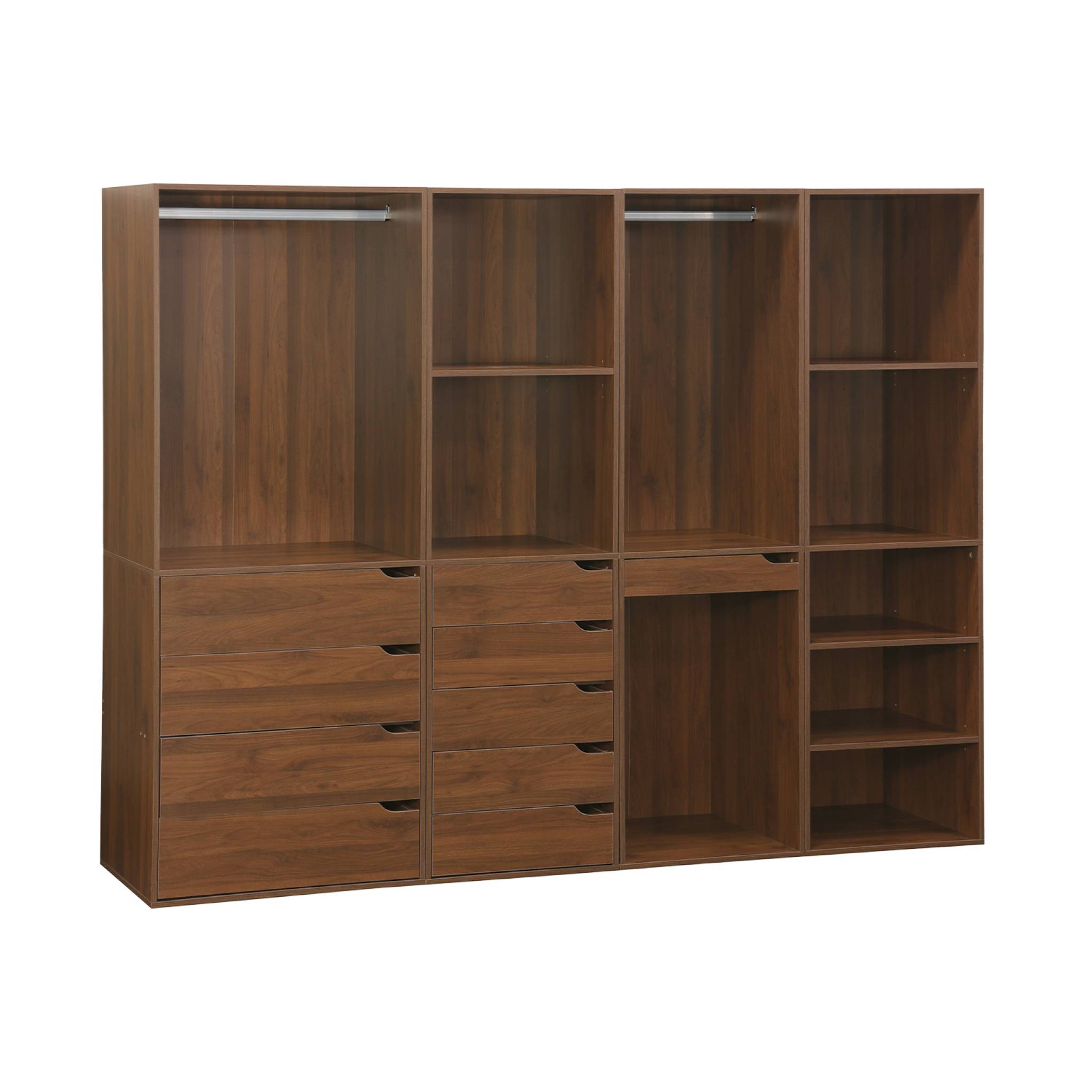 Kit dressing modulable décor bois 4 éléments NEPAL