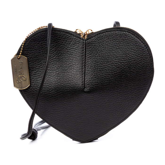 Barbaresco borsa a spalla donna, a forma di cuore. Pelle autentica Dollaro.