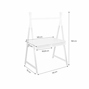 Bureau tipi vert céladon. Tobias. deux casiers. L 110 x l 75 x H 160cm