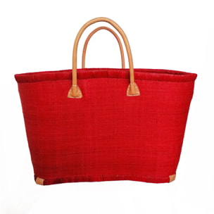 Panier artisanal Morondova GM avec pochon Rouge
