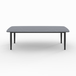 Table basse de jardin en verre effet marbre - Wilo