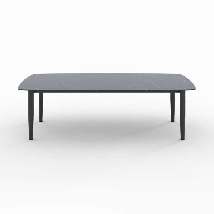 Table basse de jardin en verre effet marbre - Wilo