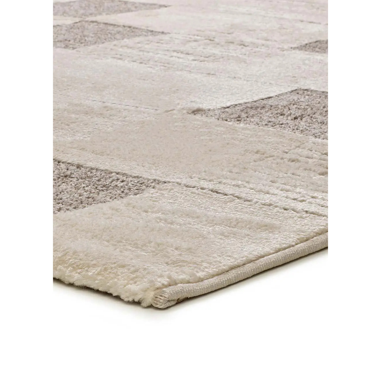 VERONA Alfombra con efecto damero conn relieve en crema, varias medidas disponibles.