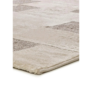 VERONA Alfombra con efecto damero conn relieve en crema, varias medidas disponibles.
