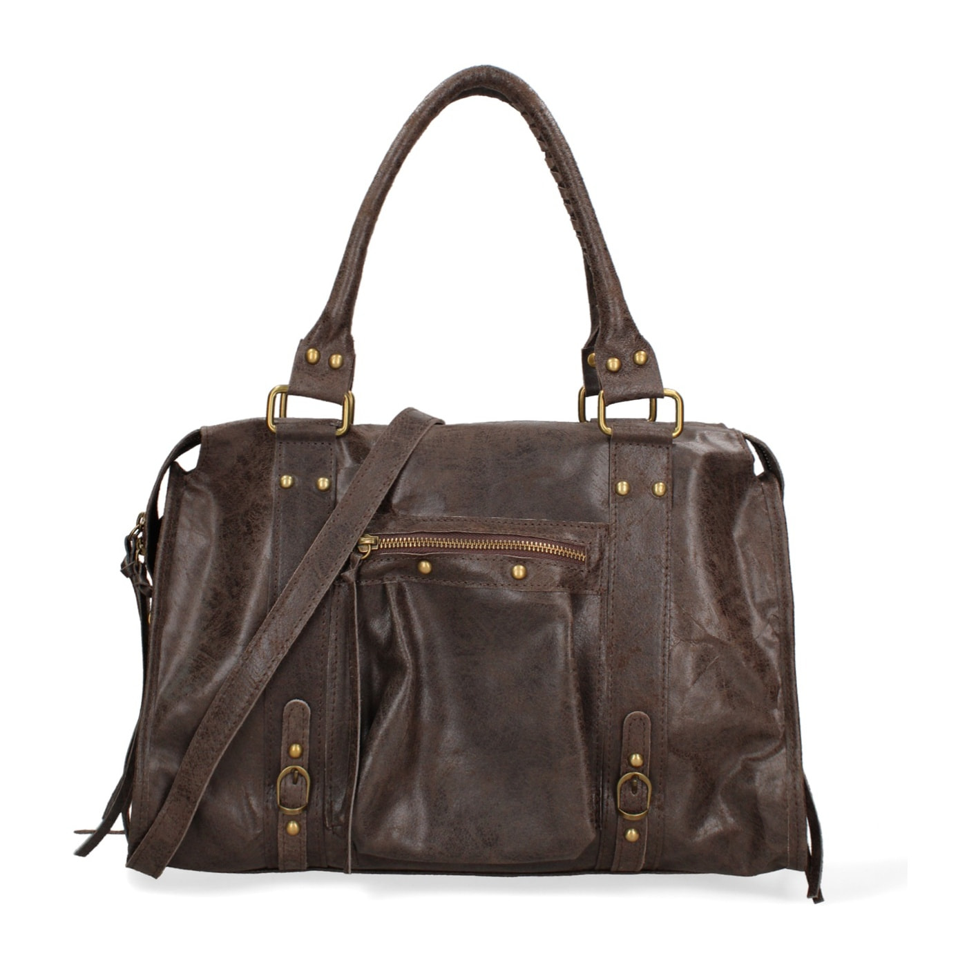 Borsa a spalla da donna - Modello Elara - Vera pelle - 41.0 x 28.0 x 13.0 cm