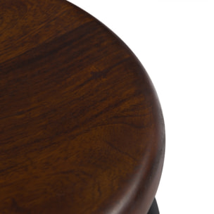 Lot de 2 tabourets en bois foncé - Barney