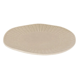 Lot de 4 Assiette plate Nyero ronde D.27cm beige