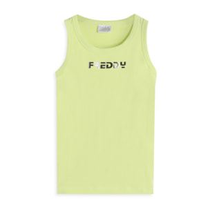 Canotta Bambina Regular Fit con Logo FREDDY Argento