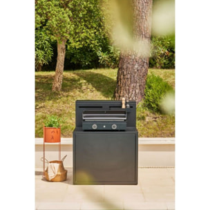 Meuble de cuisine extérieure FORGE ADOUR SPAF CBN meube pour plancha, porte rangement, pieds réglables, largeur 90 cm