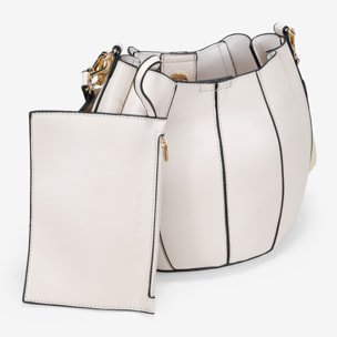 Bolso cubo beige con doble asa