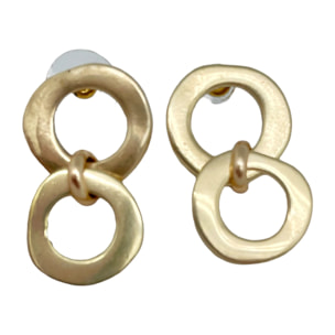 Pendiente doble aro dorado
