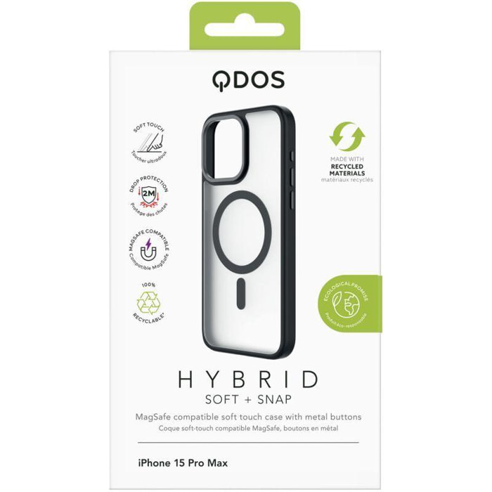 Coque bumper QDOS Iphone 15 Pro Max MagSafe Hybrid Noir