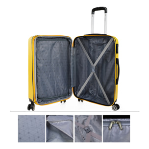 Juego De Maletas Rígidas Abs Itaca Sevron Amarillo