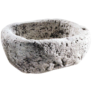 Fioriera in pietra antica rifinita a mano. Vaso da giardino per piante e fiori in pietra naturale ed ecologica. 58x36x19H cm