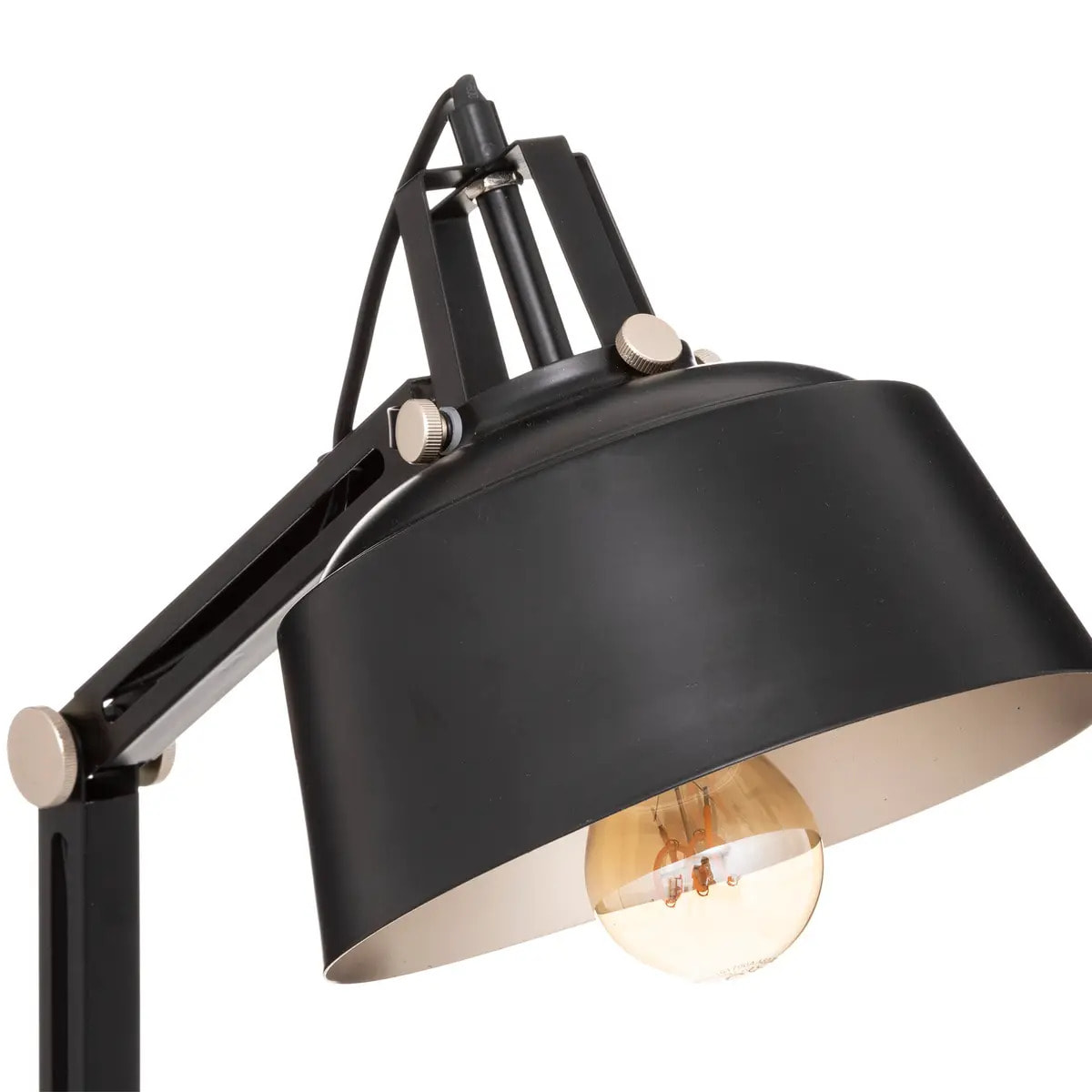 Lampe arc "Soul" - métal - noir - H55 - 8 cm