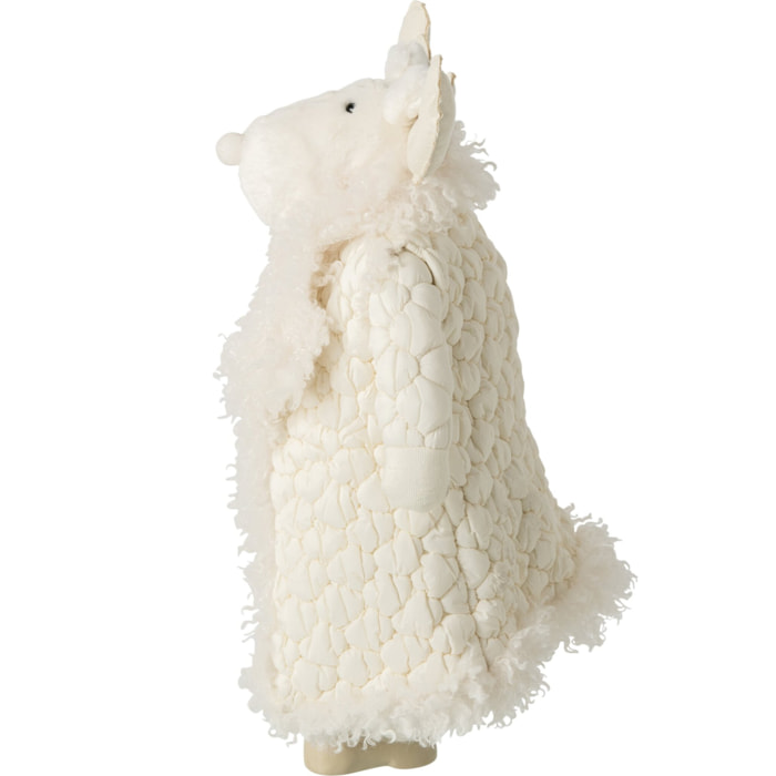 J-Line Élan manteau - polyester - beige/blanc