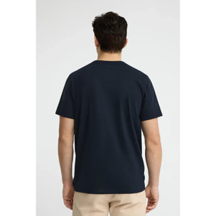 Camiseta azul marino con bolsillo y logo Rigby Go