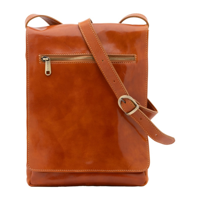 Borsa a tracolla uomo Made in Italy - Modello Aether Prime - Vera pelle - 24.0 x 30.0 x 4.0 cm