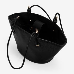 Bolso de hombro negro con doble asa