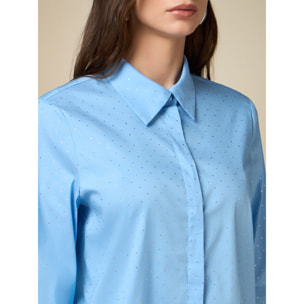 Oltre - Shirt with crystals - Light - blue