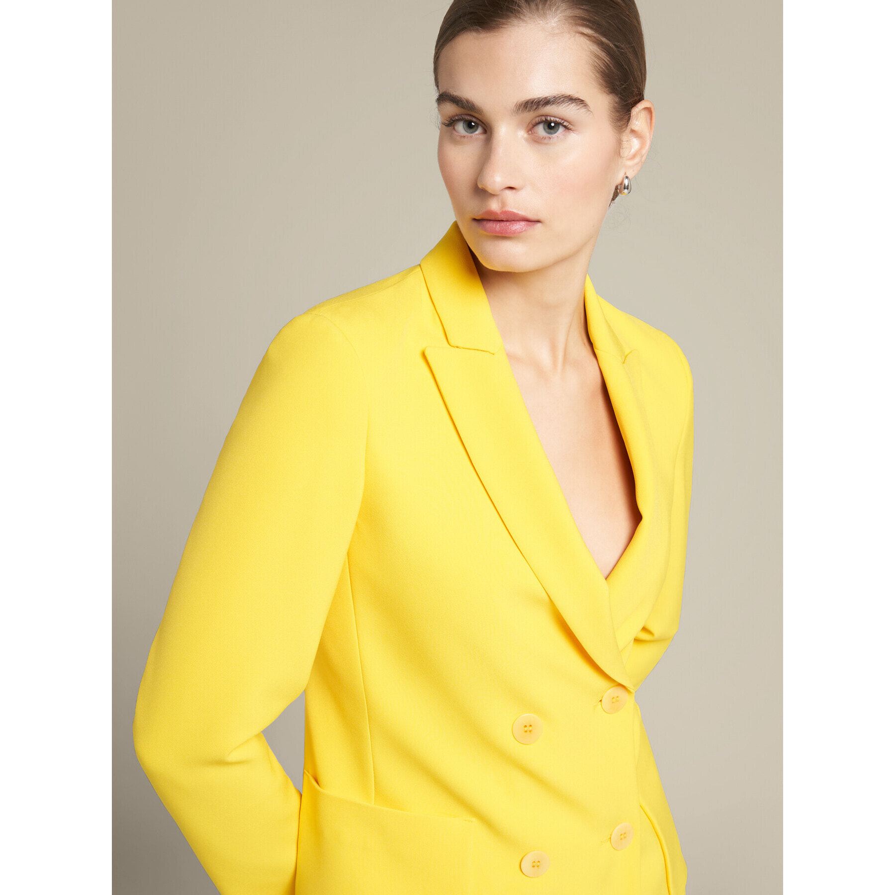 Elena Mirò - Blazer de doble botonadura con fibras recicladas - Amarillo