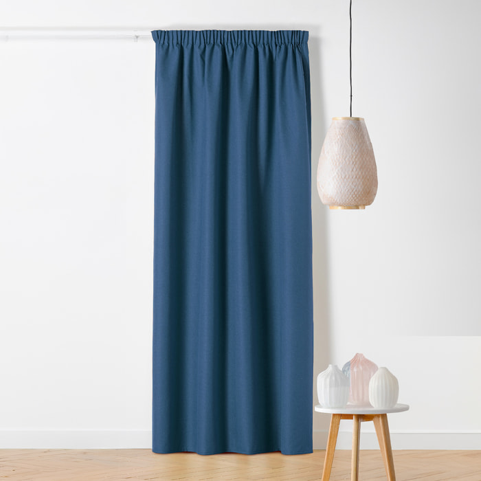 Rideau occultant galon fronceur  - Effet chiné - Bleu